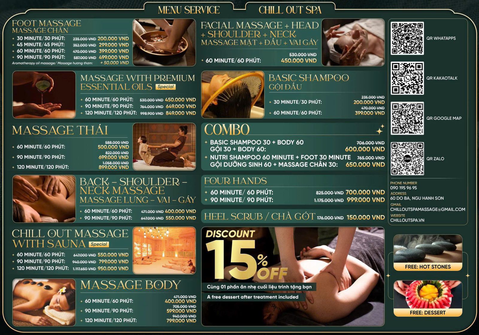 Menu Chill Out Spa